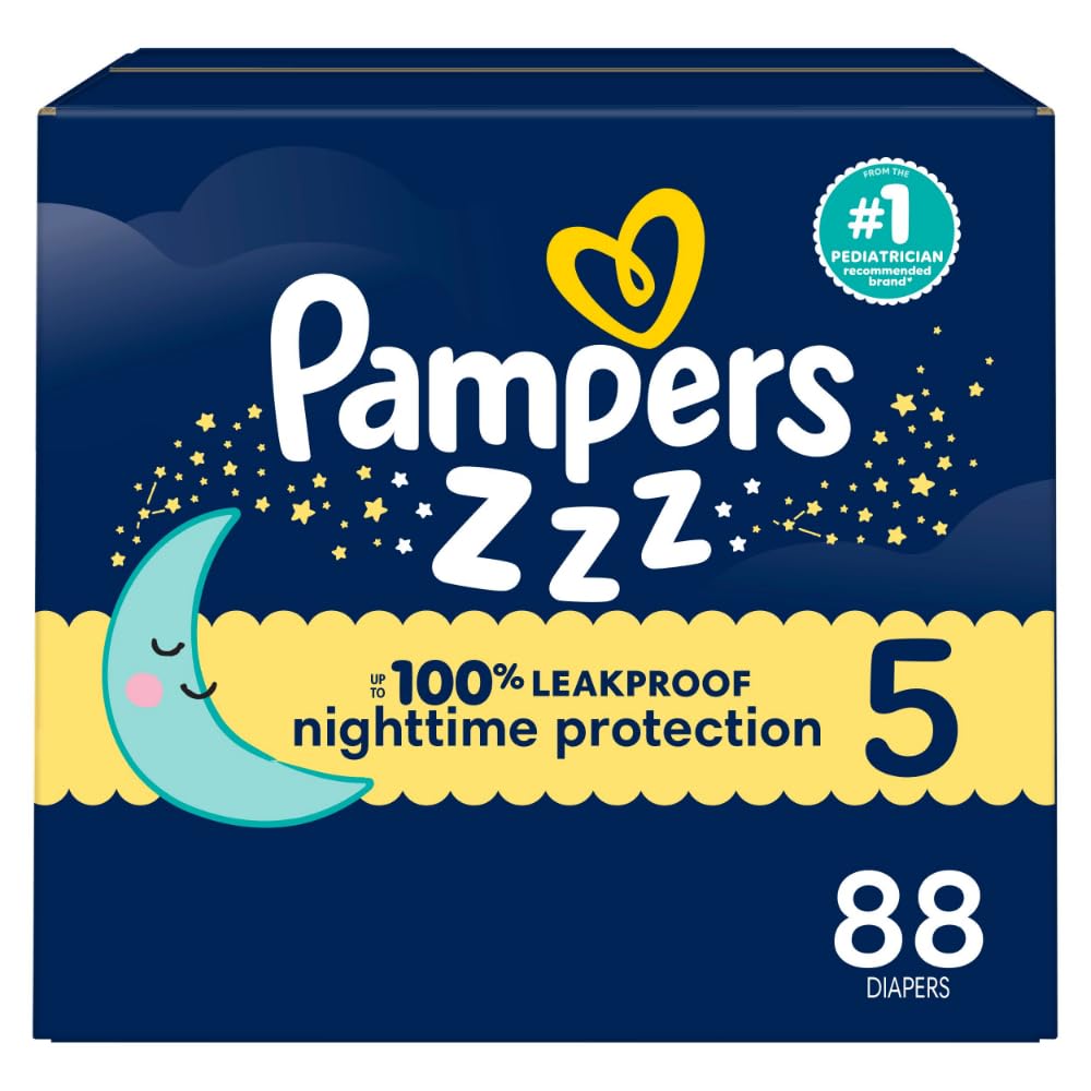 Pampers ZZZ Overnight Diapers, Size 3 (16-28 lbs), 116 Count, Nighttime Protection Disposable Baby Diaper