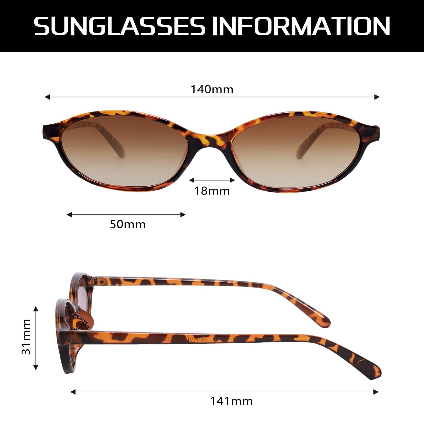 GUVIVI Retro Ovale Sonnenbrille für Damen Chic Cat Eye 90er Jahre Sonnenbrille Leichte Schmale Sonnenbrille Trendiger UV-Schutz Sonnenbrille