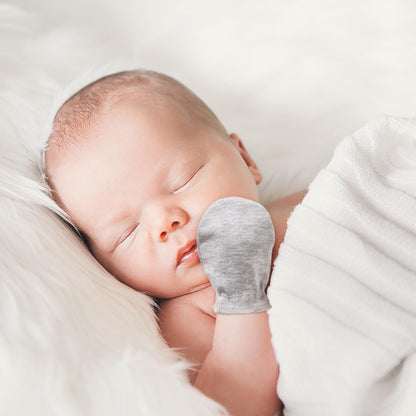 BQUBO Baby Fäustlinge Kratzschutz Handschuhe aus Baumwolle mit elastischem Bündchen Hypoallergen für Neugeborene und Babys von 0-6 Monaten Jungen und Mädchen