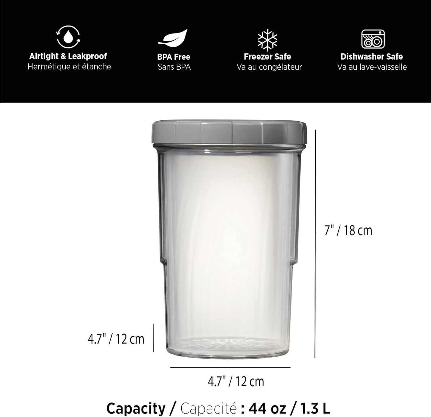 Starfrit LocknLock Kunststoff-Butterdose – Herausnehmbares Tablett mit Messskala – 750ml – Luftdicht – 4-seitiger Verschlussdeckel