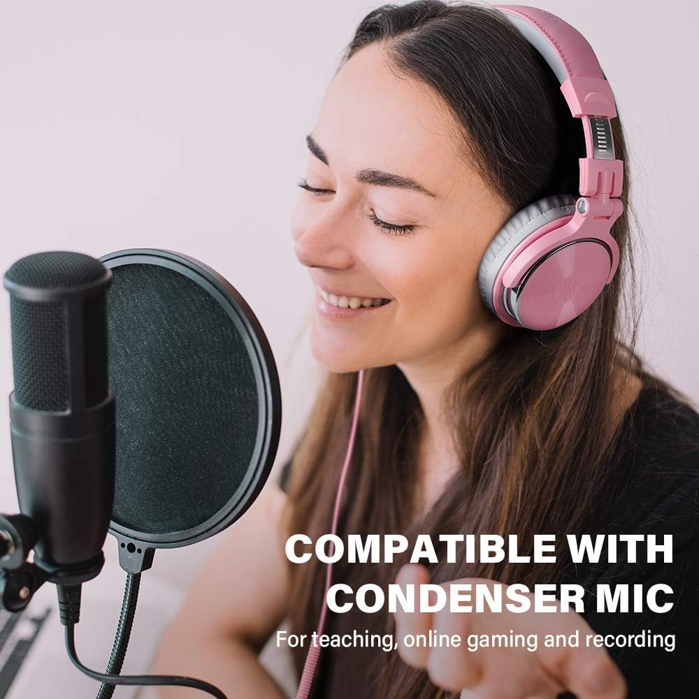 OneOdio Pro-10 Over-Ear Kabelkopfhörer für Schule Studio-Monitor & Mixing DJ Stereo-Headsets, 50mm Neodym-Treiber, Inline-Mikrofon, 3,5mm/6,35mm Klinke für Verstärker Computer Aufnahme Telefon Klavier Gitarre