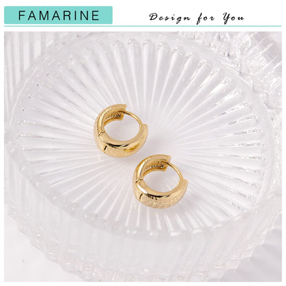 FAMARINE Gold Chunky Creolen für Damen, 0,8 Zoll Gold Creolen Huggie Ohrringe für Herren
