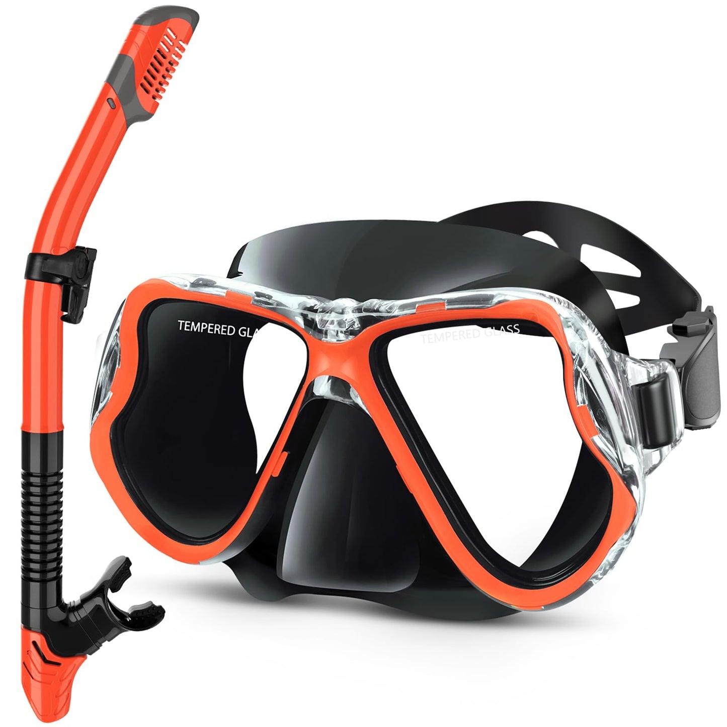 Greatever Dry Snorkel Set,Panoramic Wide View Anti-Fog Scuba Diving Mask,Professional Snorkeling Gear for Adults Kids