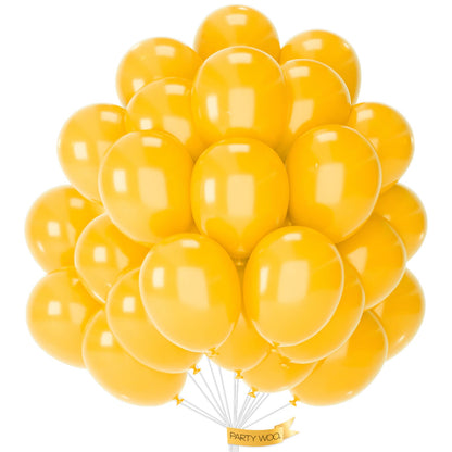 PartyWoo Gold Balloons 50pcs 12 Inch Gold Latex Helium Balloons for Birthday Wedding Anniversary Baby Shower Graduation Bachelorette Retirement Engagement Tea Casino Disco Party Decorations Gold-G101