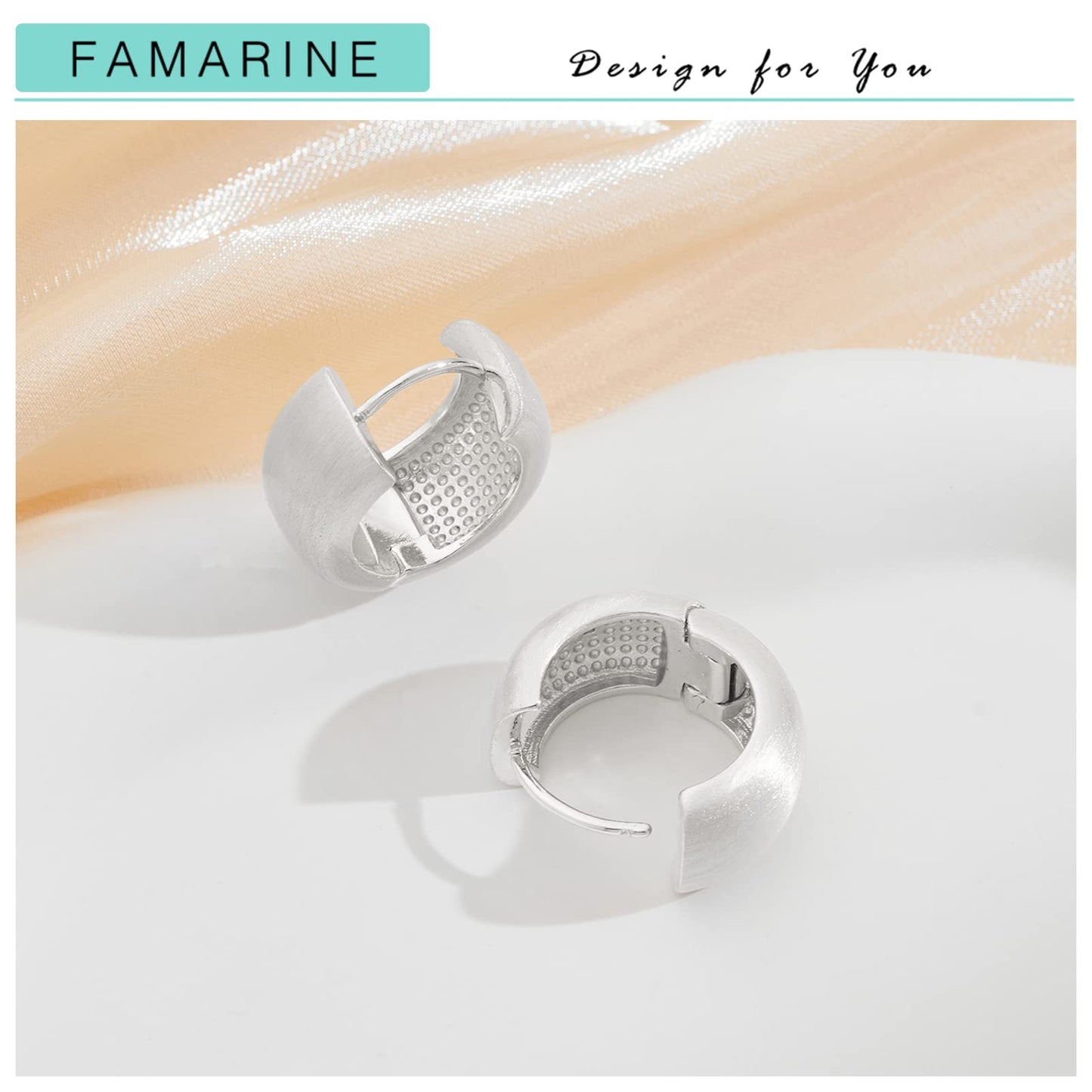 FAMARINE Gold Chunky Creolen für Damen, 0,8 Zoll Gold Creolen Huggie Ohrringe für Herren