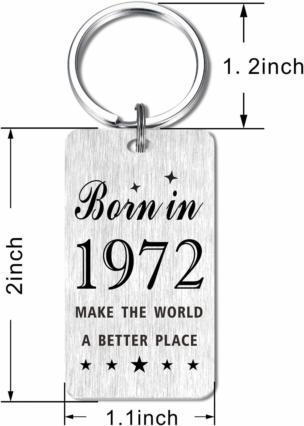 Gezxin Happy Birthday Schlüsselanhänger Geschenke für Frauen Männer - Personalisierter Edelstahl Geburtstagsschlüsselanhänger - Mach die Welt zu einem besseren Ort