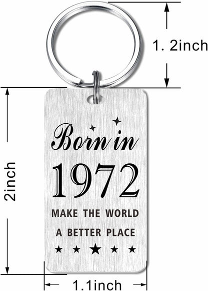 Gezxin Happy Birthday Schlüsselanhänger Geschenke für Frauen Männer - Personalisierter Edelstahl Geburtstagsschlüsselanhänger - Mach die Welt zu einem besseren Ort