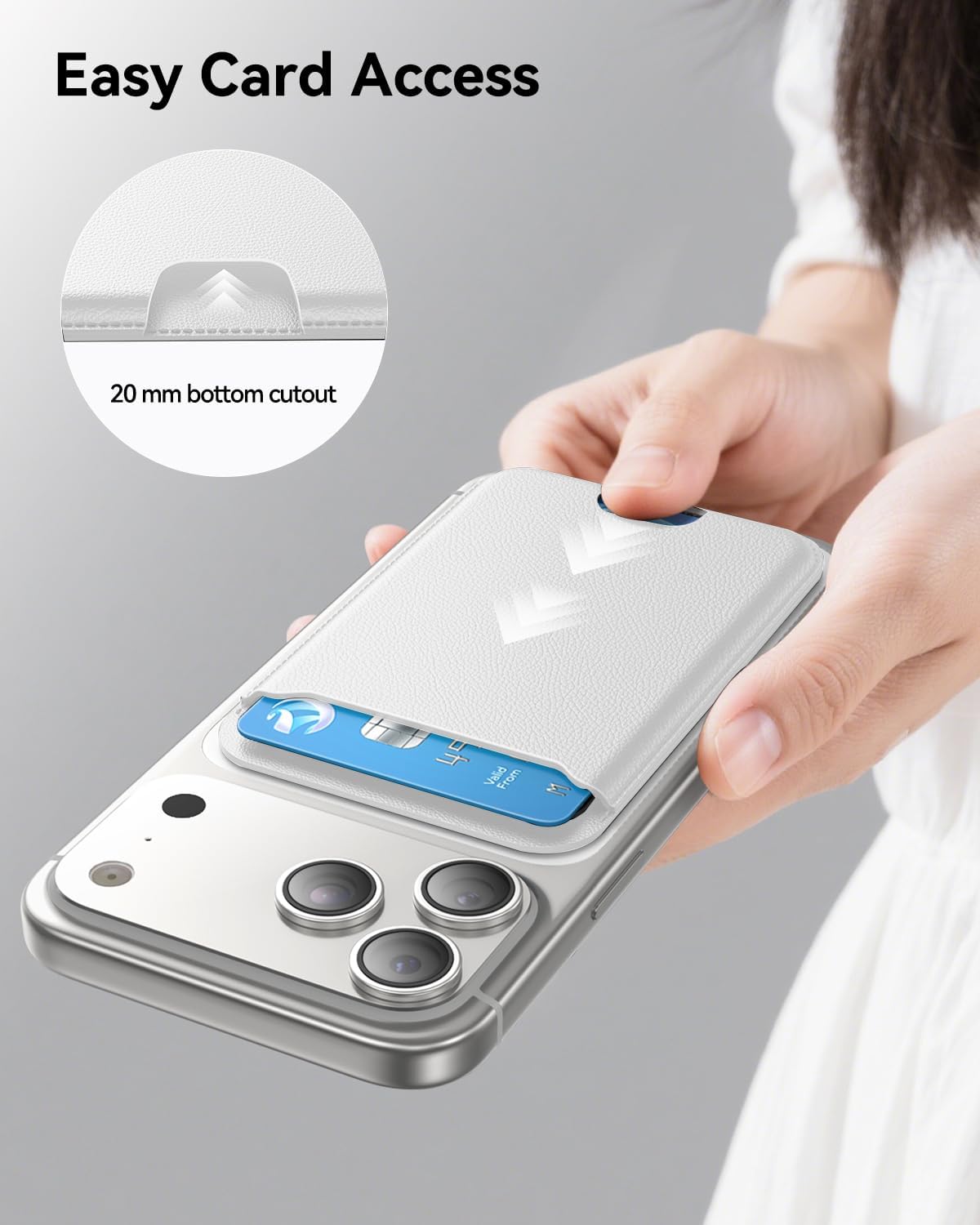 für MagSafe Wallet, 3 Kartenfächer, magnetische schlanke Handy-Geldbörse für iPhone 17/16/15/14/13/12 Pro Max Plus Air Serie, RFID-blockierendes veganes Leder, Schwarz