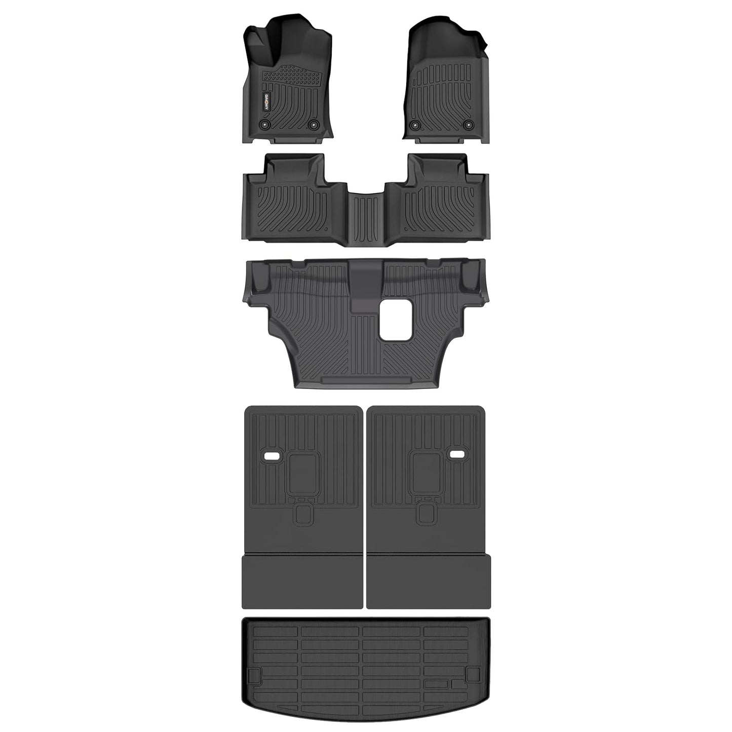 GINOWY-Floor Mats for Toyota 4Runner 1996-2002,1st+2nd Row,TPE All Weather Car Mats Custom Fit Rubber Floor Liners Car Accessories for Toyota 4Runner