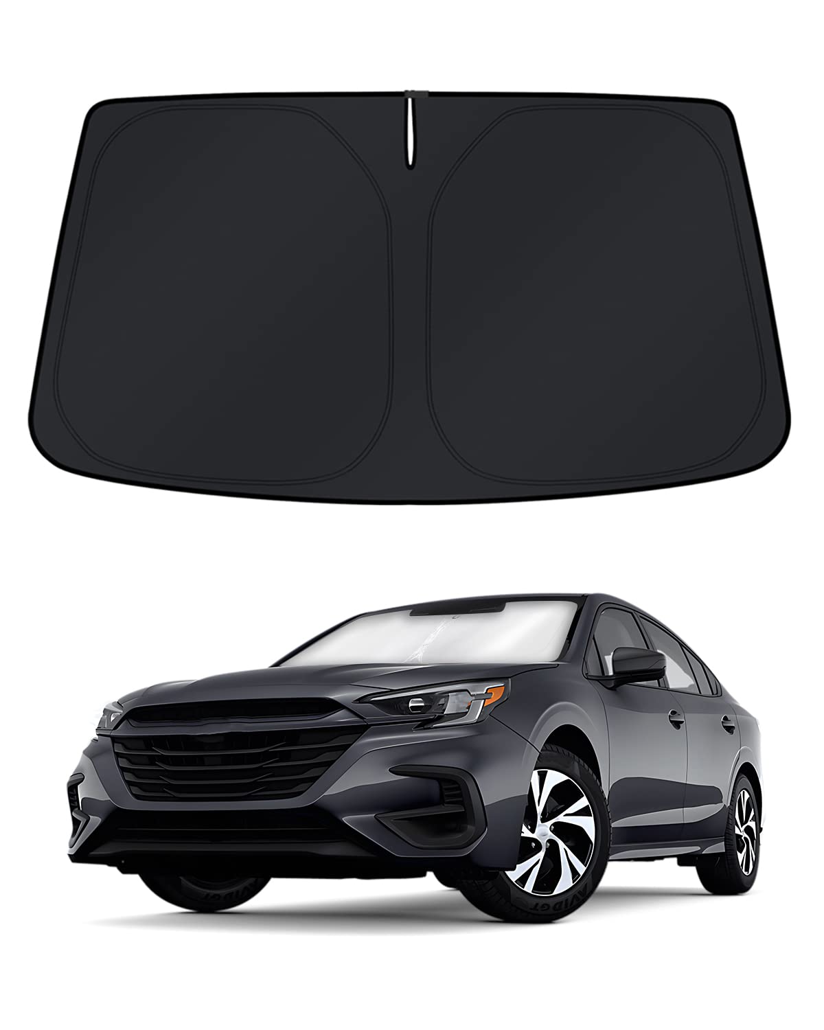 KUST Windshield Sun Shade for 2017-2026 Tesla Model Y/Model 3 Sunshade Accessories (Fit 2025-2026 Model Y Juniper / 2024 Model 3 Highland) Upgraded Foldable Sunshade, Blocks UV Rays Keep Car Cool