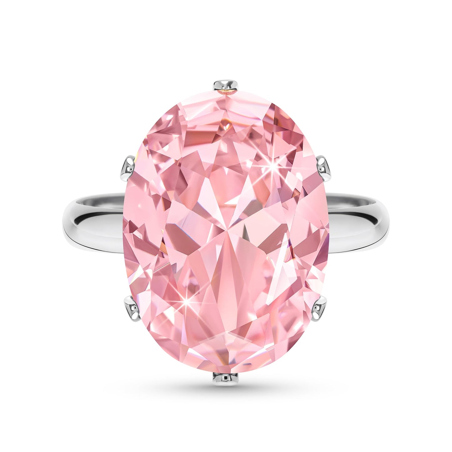 Linawe Cubic Zirconia Imitation Diamond Moissanite Rings for Women, 14K Gold/Rose Gold/Silver Adjustable Chunky Ring, Costume Rhinestone Jewelry for Wedding Engagement