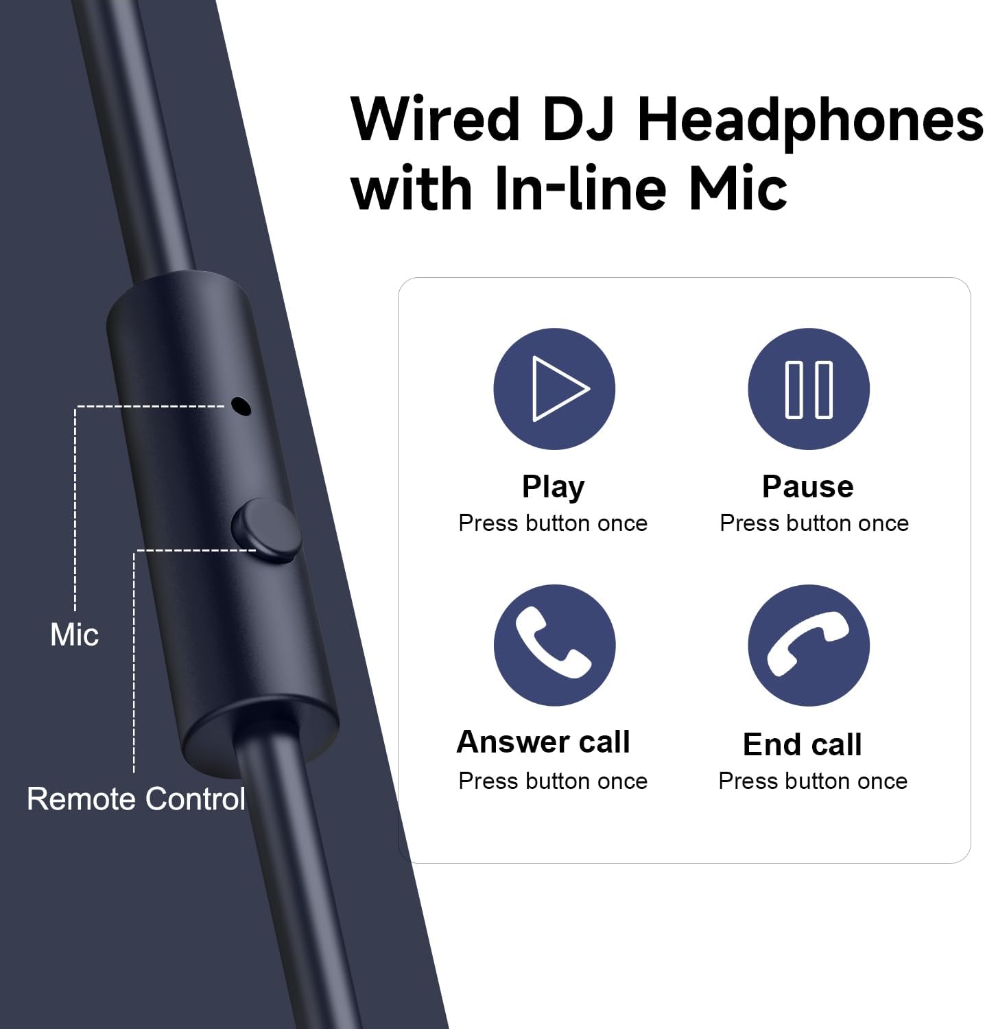 OneOdio Pro-10 Over-Ear Kabelkopfhörer für Schule Studio-Monitor & Mixing DJ Stereo-Headsets, 50mm Neodym-Treiber, Inline-Mikrofon, 3,5mm/6,35mm Klinke für Verstärker Computer Aufnahme Telefon Klavier Gitarre