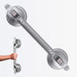15-Inch Shower Handle - Upgraded Grab Bar with Strong Suction Cups for Bathtub & Shower Safety, Ideal for Seniors, Elderly, Disabled -Silver