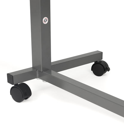 Vaunn Medical Cart Pneumatic Adjustable Overbed Table with Wheels – Rolling Bedside Table for Hospital, Portable Standing Cart & Laptop Desk for Bed, Couch, Wheelchair