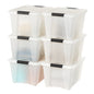IRIS USA 6-Pack Clip Box with Latching Lids, 18 Quart Craft Storage Bins, Art & Writing Supply Containers for Home, Office & Classroom Organization