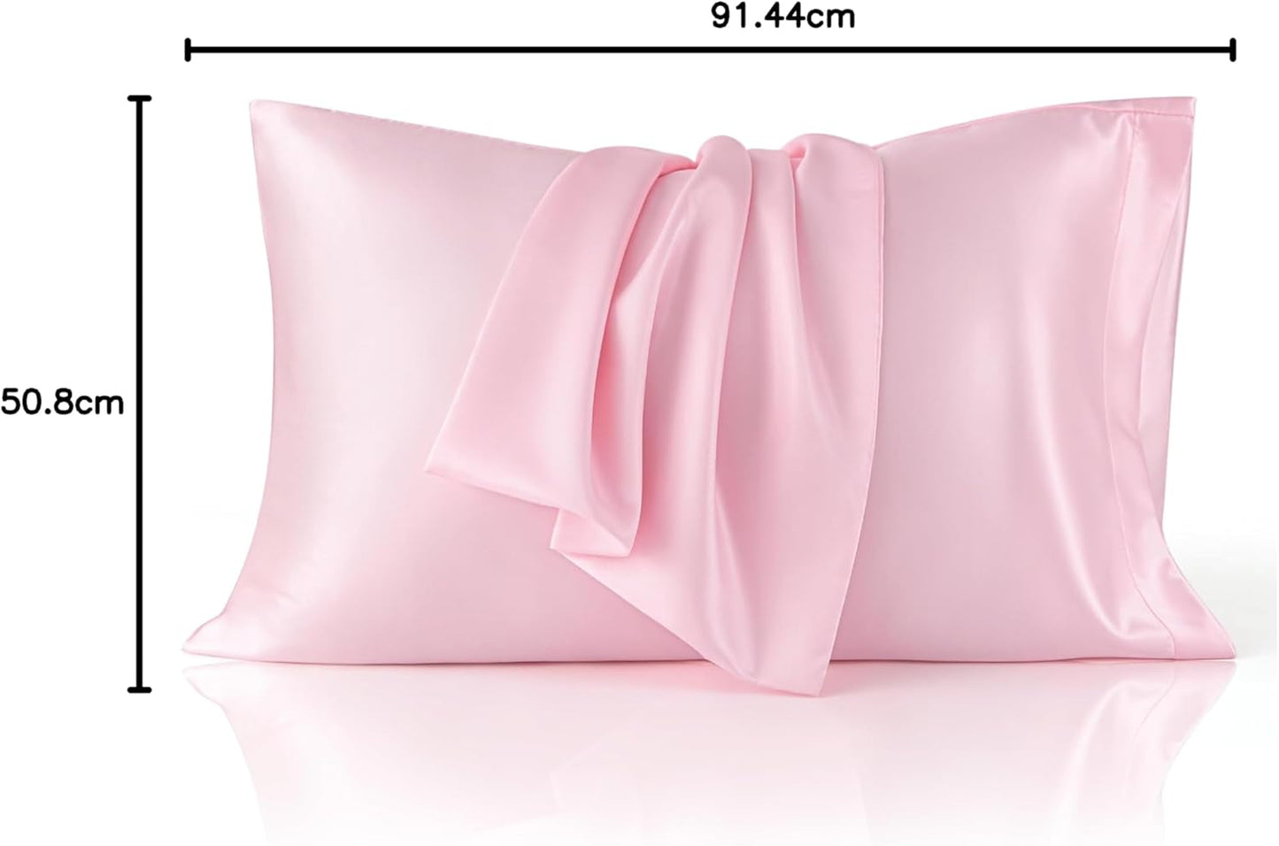 Bedsure Satin-Kissenbezug, Queen-Size, 2er-Pack, Seidenkissenbezügen ähnlich, seidige Kissenhüllen mit Hotelverschluss, Raumdeko, Valentinsgeschenke für Frauen und Männer, Grau, 50x75 cm