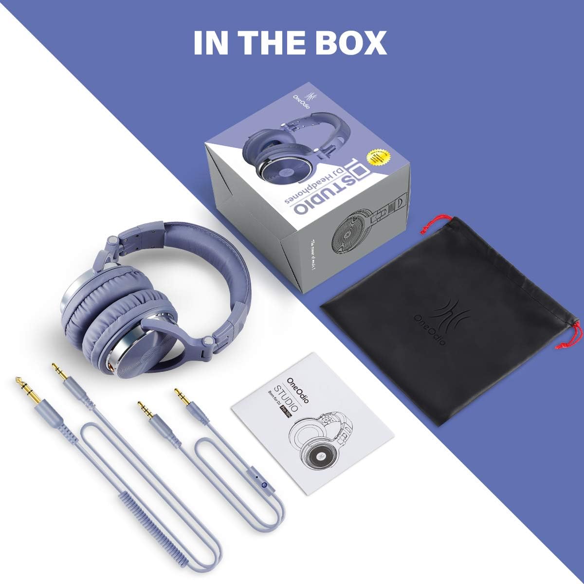 OneOdio Pro-10 Over-Ear Kabelkopfhörer für Schule Studio-Monitor & Mixing DJ Stereo-Headsets, 50mm Neodym-Treiber, Inline-Mikrofon, 3,5mm/6,35mm Klinke für Verstärker Computer Aufnahme Telefon Klavier Gitarre