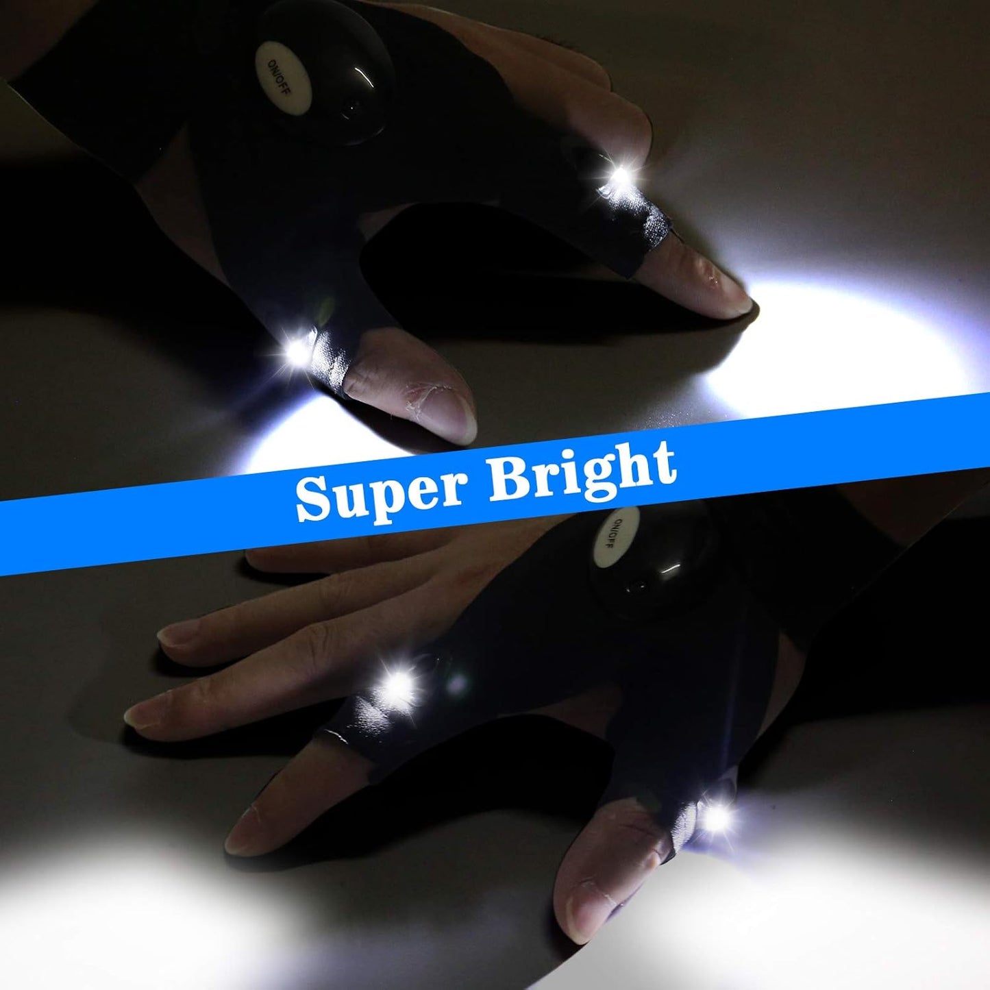 LED-Taschenlampenhandschuhe wasserdicht, Valentinstagsgeschenk für Ihn Männer Freund Ehemann, coole Gadget-Fingerlichter zum Angeln Camping, Vatertags-, Geburtstags- und Weihnachtsgeschenke