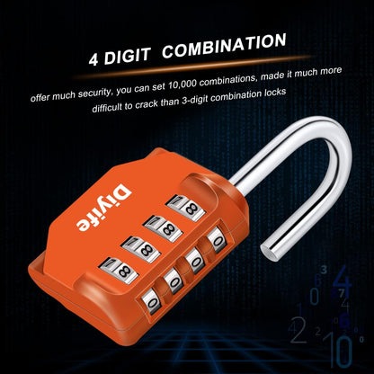 Combination Padlock, Diyife 4 Digit Locker Lock Weatherproof Lock Outdoor Combination Lock for School Gym Locker,Toolbox, Fence, Hasp, Cabinet(Black)