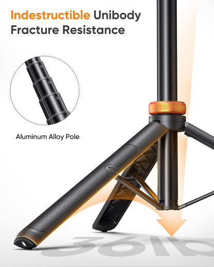 EUCOS 62" Handy-Stativ, Stativ für iPhone und Selfie-Stick mit Fernbedienung, ausziehbarer Handy-Ständer und ultimativer Handy-Halter, robustester Handy-Ständer, kompatibel mit iPhone/Android