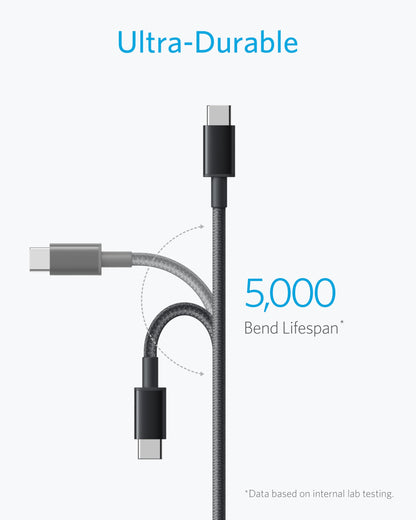 Anker Kabel [2 Stück 1,8m], USB A auf USB C Ladekabel für iPhone 17 Serie, Samsung Galaxy S10 S10+, LG V30, Beats Fit Pro und weitere (Schwarz).