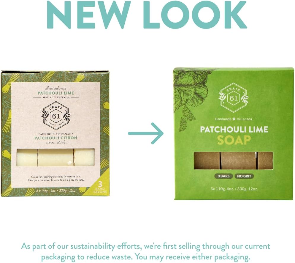 CRATE 61 ORGANICS Vegane Naturseife, handgemachte Seife mit hochwertigen ätherischen Ölen, kaltgepresst für Gesicht und Körper für Männer und Frauen, 3er-Pack (4 oz, Riegel) (Eucamint)