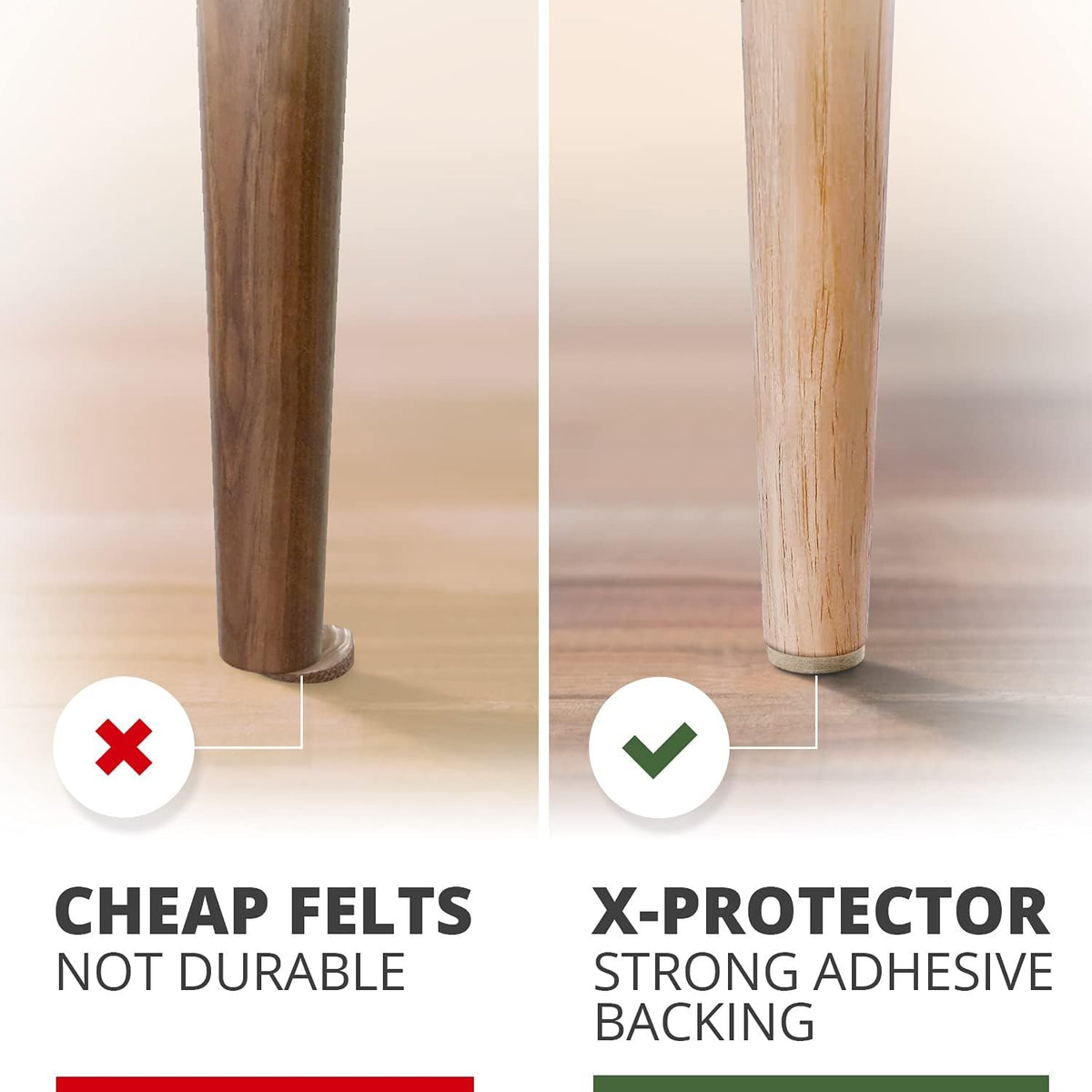 Felt Pads X-PROTECTOR - Giant 235 Pack Premium Furniture Pads. Huge Quantity Felt Furniture Pads Wood Floor Protectors for Furniture Feet – Best Hardwood Floor Protectors. Protect Your Wood Floors!