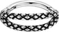 16G, 8mmSilver Black, Double-stack Snake Skin