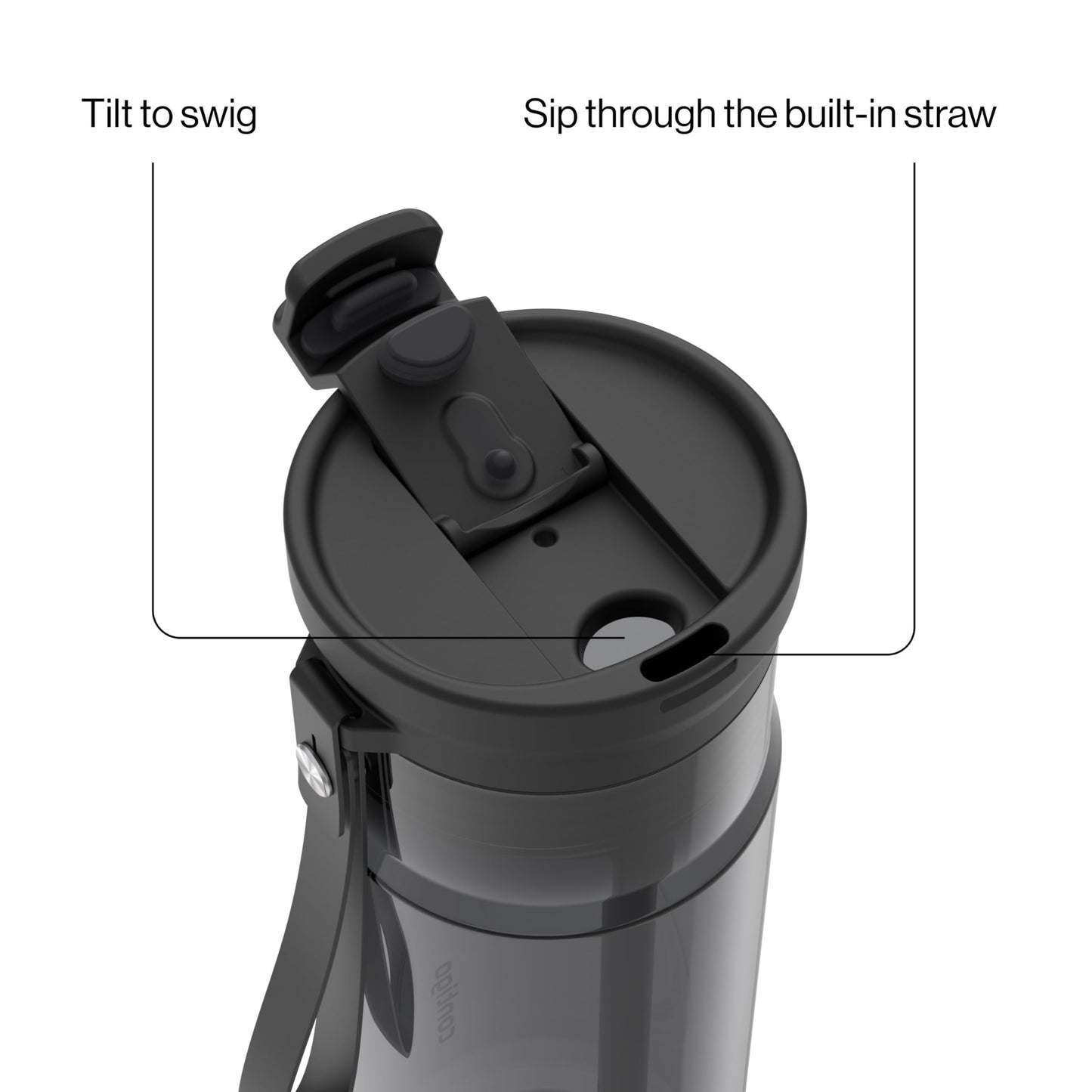Contigo DualSip 24 oz Tritan Plastic Water Bottle with Carry Strap & 2-in-1 Leakproof Lid (Straw or Spout), BPA-Free, Dishwasher Safe