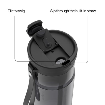 Contigo DualSip 24 oz Tritan Plastic Water Bottle with Carry Strap & 2-in-1 Leakproof Lid (Straw or Spout), BPA-Free, Dishwasher Safe