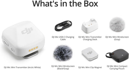 DJI Mic Mini (2 TX + 1 Mobile RX), Funkmikrofon für iPhone/Android, Plug & Play, kompakt & leicht, Modellübergreifende Kopplung, Premium-Audio, stabile Übertragung, Geräuschunterdrückung