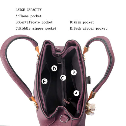Jeniulet Geldbörsen und Handtaschen für Damen Mode Damen PU-Leder Top-Griff Satchel Schulter Tragetaschen Dunkelgrau 10.2" x 3.9" x 7.9"