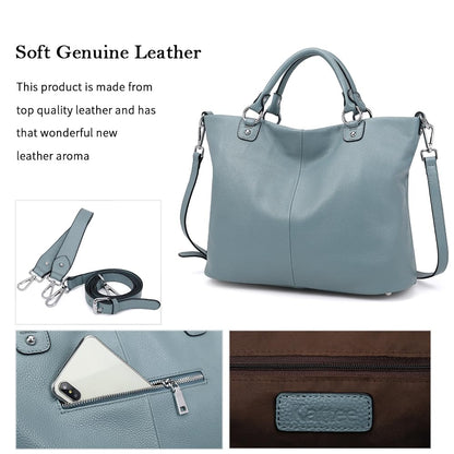 Kattee Damen Weiche Echtleder Tragetasche Schultertasche Handtasche