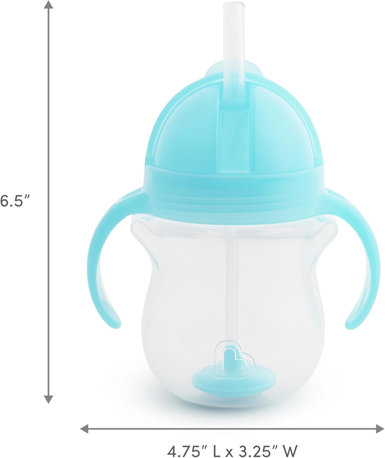 Munchkin Any Angle Click Lock Weighted Straw Trainer Cup, 7 Oz, 1 Pack, Blue