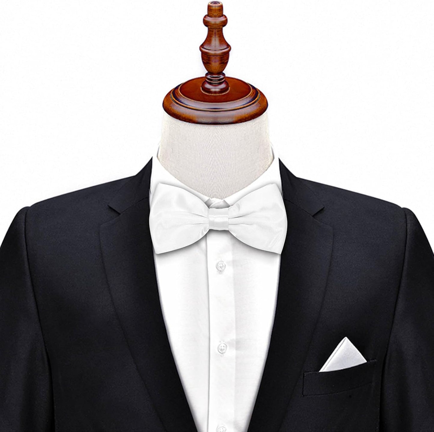 Verstellbare Herren-Fliege, einfarbig, doppelt gefaltet, vorgebunden für Dinner, Hochzeiten, Partys, Business, Bälle