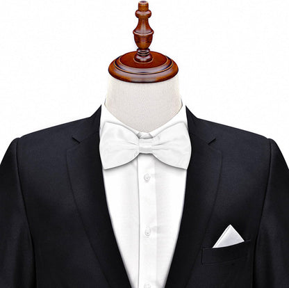 Verstellbare Herren-Fliege, einfarbig, doppelt gefaltet, vorgebunden für Dinner, Hochzeiten, Partys, Business, Bälle
