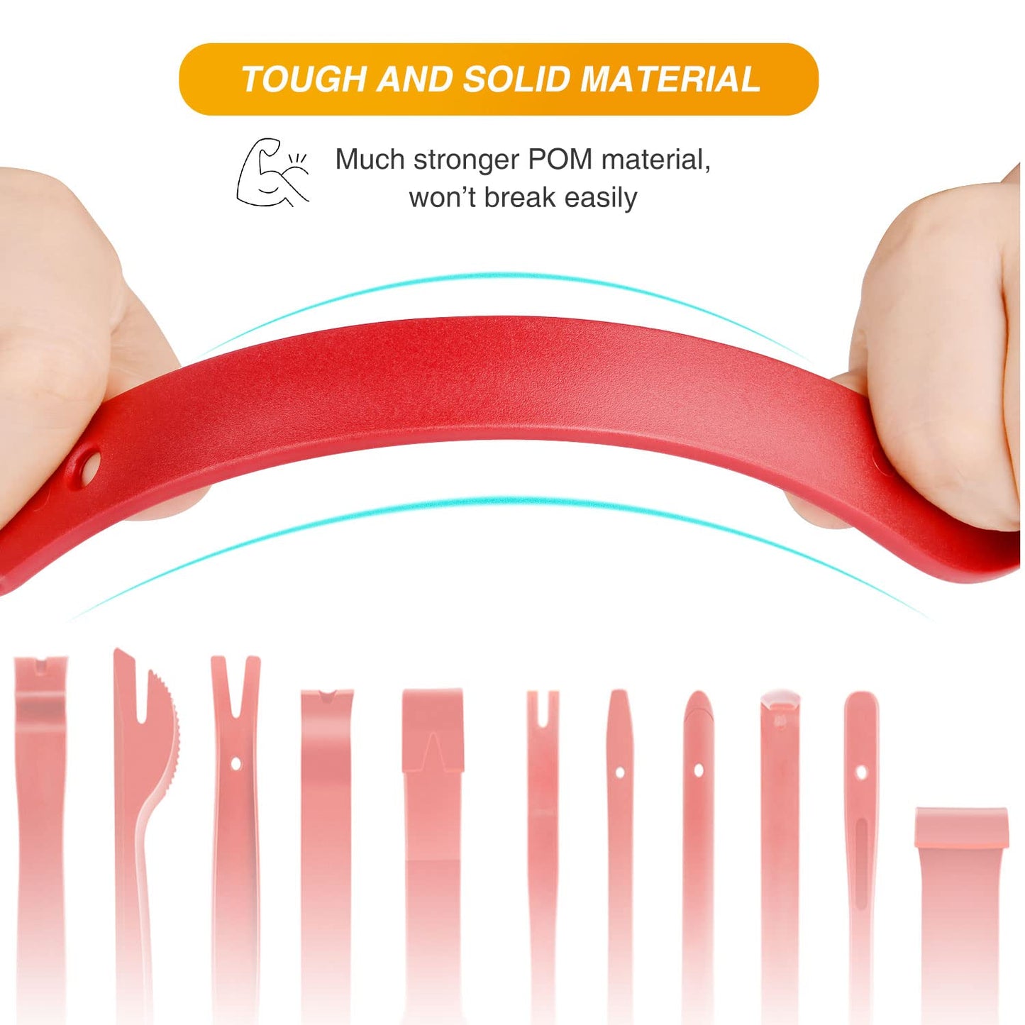 GOOACC 5PCS Auto Trim Removal Tool Kit No-Scratch Pry Tool Kit for Car Door Clip Panel & Audio Dashboard Dismantle -5PCS