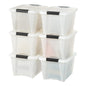 IRIS USA 6-Pack Clip Box with Latching Lids, 18 Quart Craft Storage Bins, Art & Writing Supply Containers for Home, Office & Classroom Organization