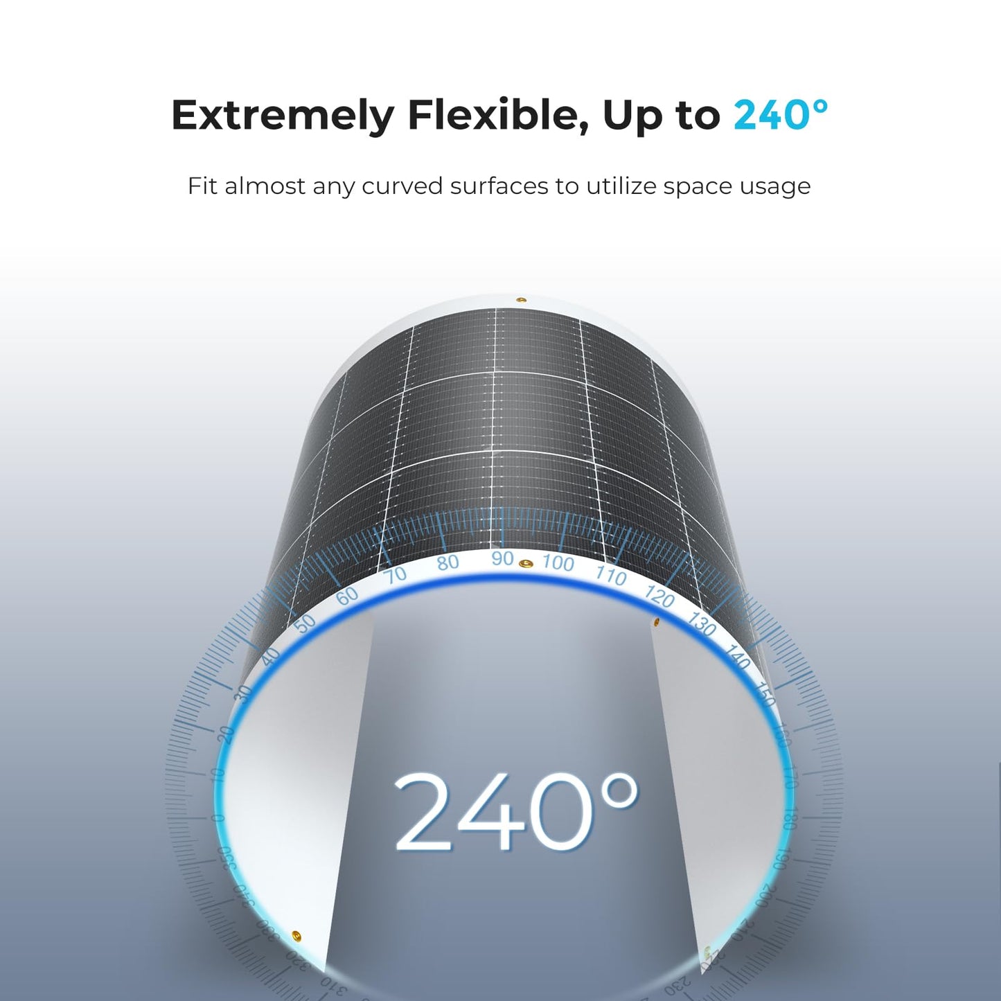 Renogy Flexible Solar Panel 50 Watt 12 Volt Monocrystalline Ultra-Flexible Bendable Mono Off-Grid Charger for Marine RV Cabin Van Car Boat Curve Surfaces