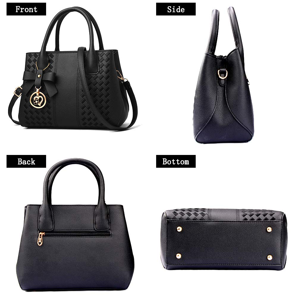 Jeniulet Geldbörsen und Handtaschen für Damen Mode Damen PU-Leder Top-Griff Satchel Schulter Tragetaschen Dunkelgrau 10.2" x 3.9" x 7.9"