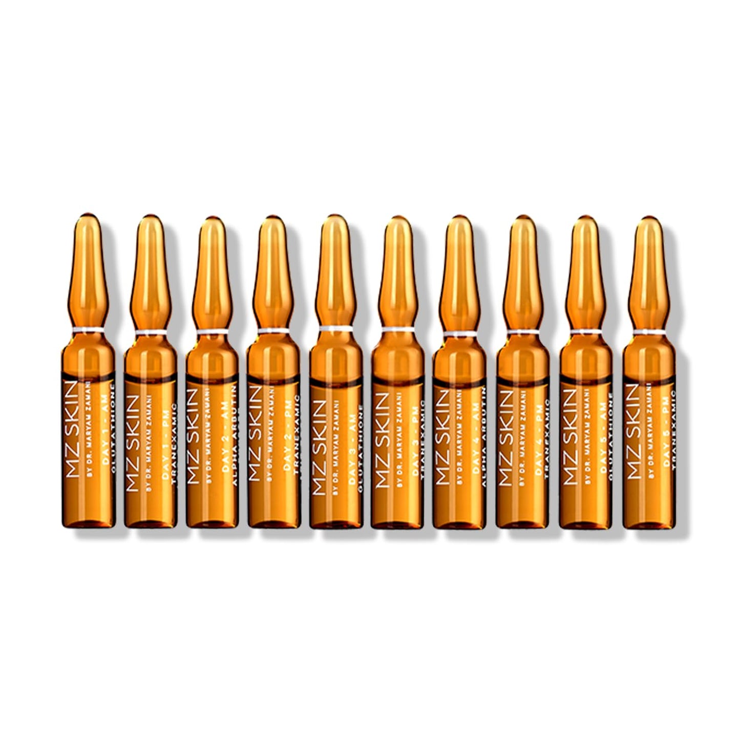 MZ SKIN Pigmentation Correcting Ampoules 0.06 fl oz x 14 | 7-Day Brightening Treatment with Tranexamic Acid & Alpha Arbutin | For Dark Spots & Uneven Skin Tone