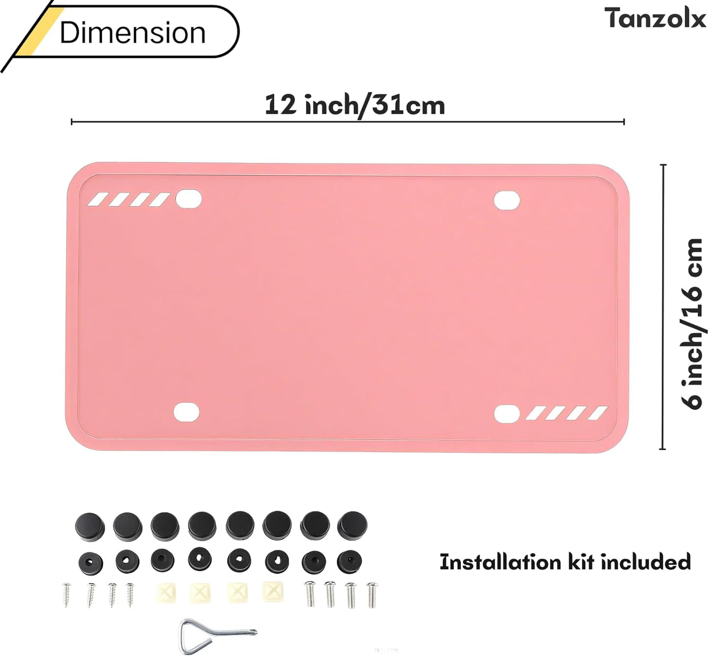 2-Pack Clear License Plate Cover, Unbreakable Bubble Shield for US/Canada Car Tag, UV Protection, Heavy Duty License Plate Protector, Universal Fit (Screws Included)