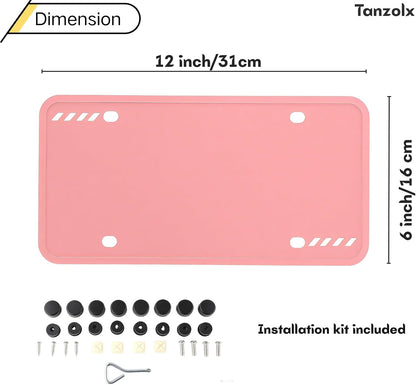 2-Pack Clear License Plate Cover, Unbreakable Bubble Shield for US/Canada Car Tag, UV Protection, Heavy Duty License Plate Protector, Universal Fit (Screws Included)