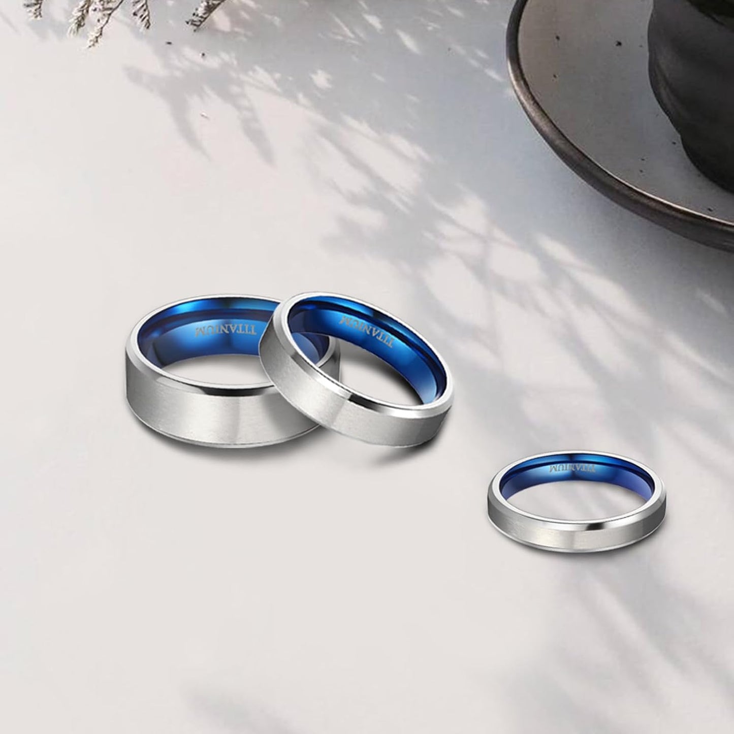 TIGRADE Titanringe 4MM 6MM 8MM 10MM Ehering in Comfort Fit Matt für Herren Damen