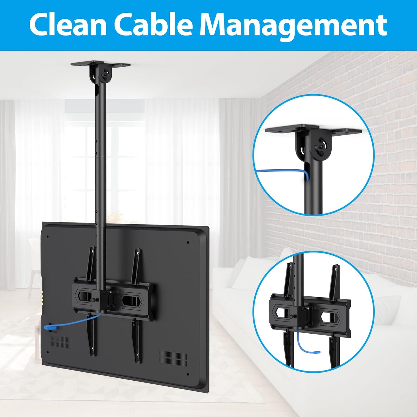 USX STAR Corner TV Wall Mount Long Arm TV Mount Bracket for 37-84 Inch TVs, Full Motion TVs Wall Mounts with 32” Articulating Arms Extension & Tilt & Swivel, Max VESA 600x400mm, Holds up to 100 lbs