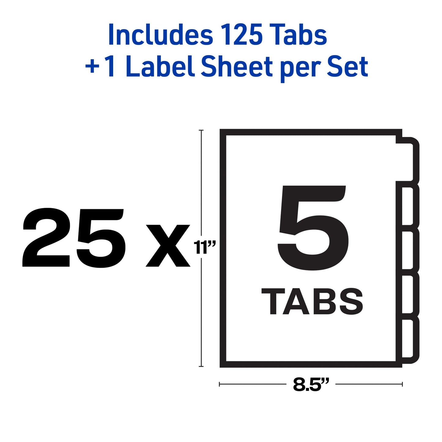 Avery 8 Tab Unpunched Dividers for Use with Any Binding System, Easy Print & Apply Clear Label Strip, Index Maker Customizable White Tabs, 150 Sets Total (6 Packs of 11444)