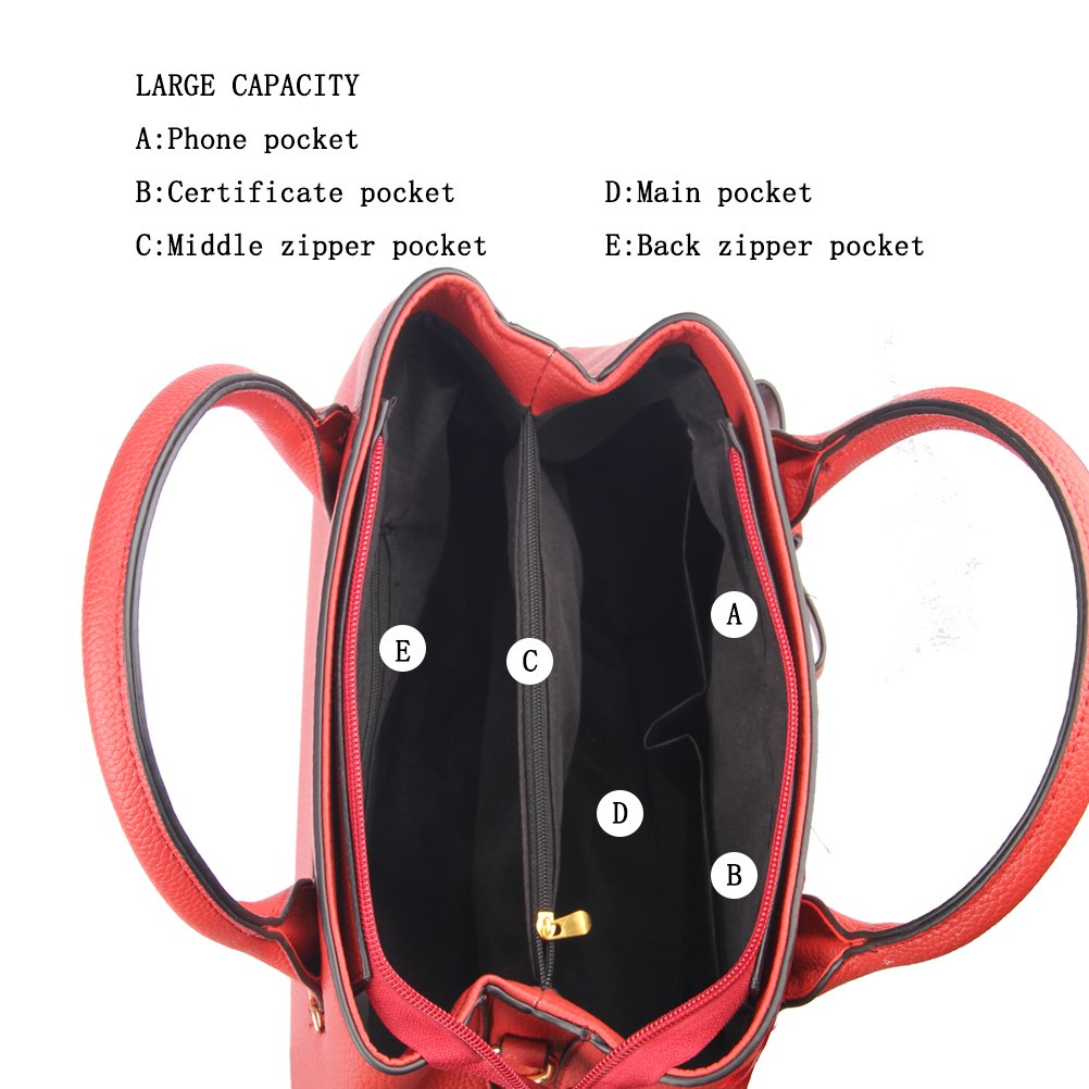 Jeniulet Geldbörsen und Handtaschen für Damen Mode Damen PU-Leder Top-Griff Satchel Schulter Tragetaschen Dunkelgrau 10.2" x 3.9" x 7.9"