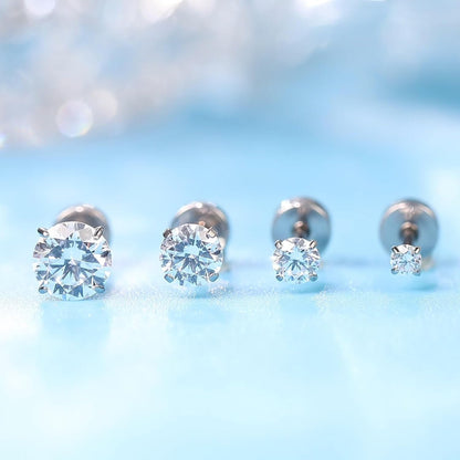Limerenz Hypoallergene F136 Titan Schraub-Perlen-Ohrstecker (Flat Back Sleeper Earrings) Implantatqualität 20G Kleine Ohrstecker für empfindliche Ohren (5mm Perle)