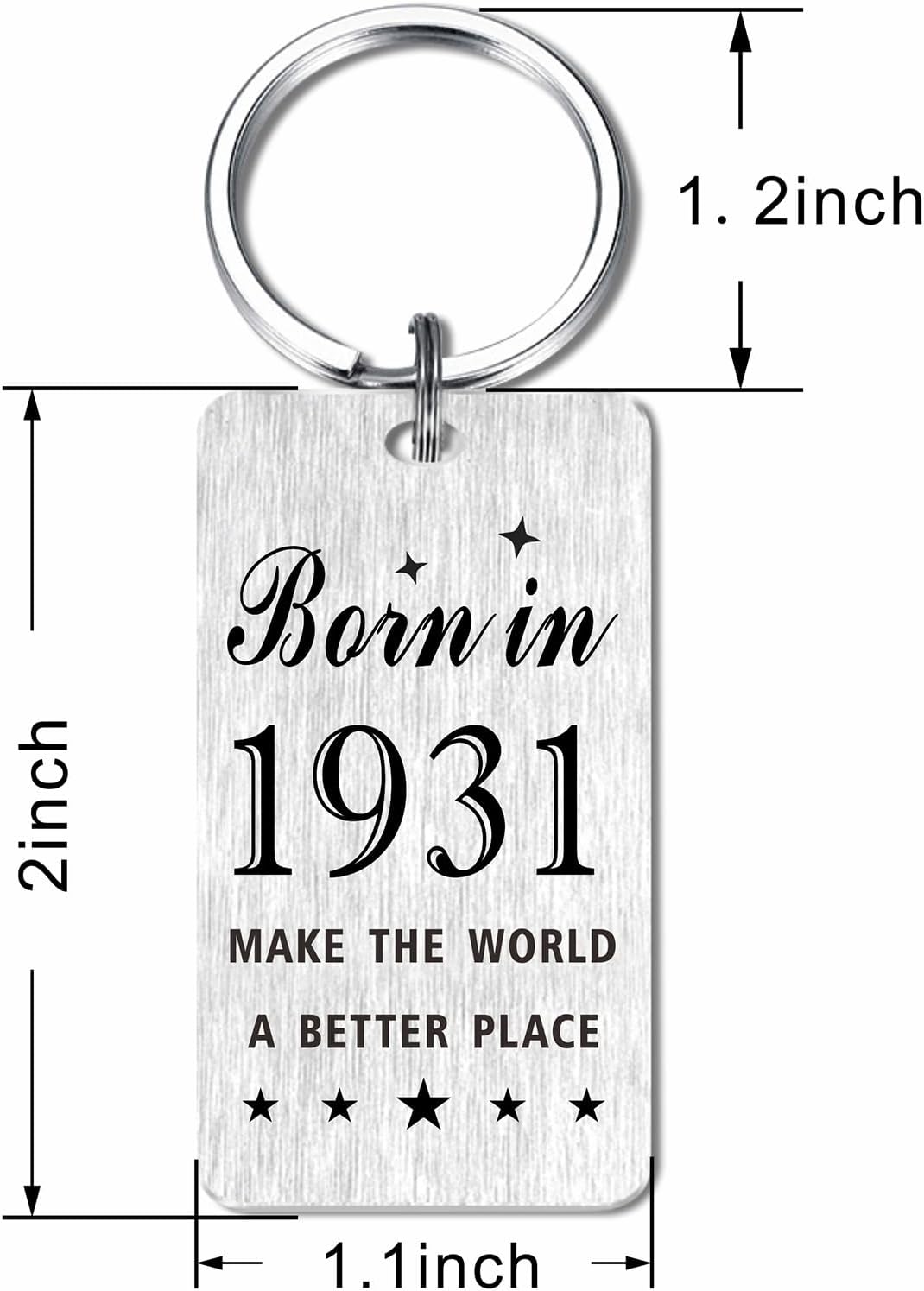 Gezxin Happy Birthday Schlüsselanhänger Geschenke für Frauen Männer - Personalisierter Edelstahl Geburtstagsschlüsselanhänger - Mach die Welt zu einem besseren Ort
