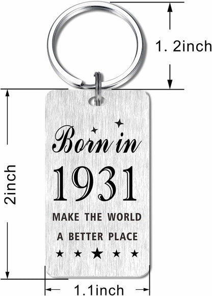 Gezxin Happy Birthday Schlüsselanhänger Geschenke für Frauen Männer - Personalisierter Edelstahl Geburtstagsschlüsselanhänger - Mach die Welt zu einem besseren Ort
